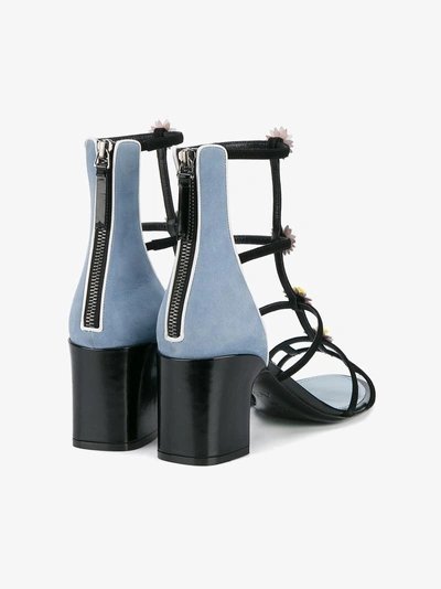 Shop Fabrizio Viti Daisy Embellished Sandals In Blue