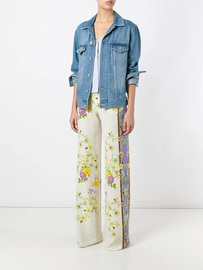 Shop Etro Floral Print Trousers