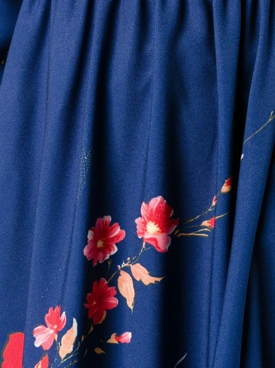Shop Vetements Kleid Mit Floralem Print In Blue