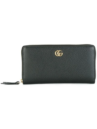 Gucci Petite Marmont Zip-around Wallet In Black