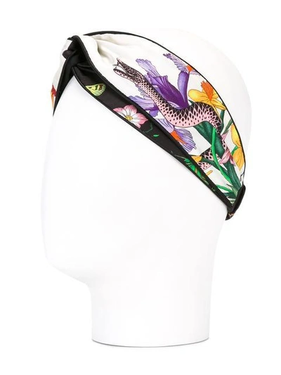 Shop Gucci Flora Snake Print Headband