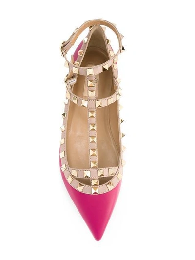 Shop Valentino Garavani Rockstud Ballerinas In Pink