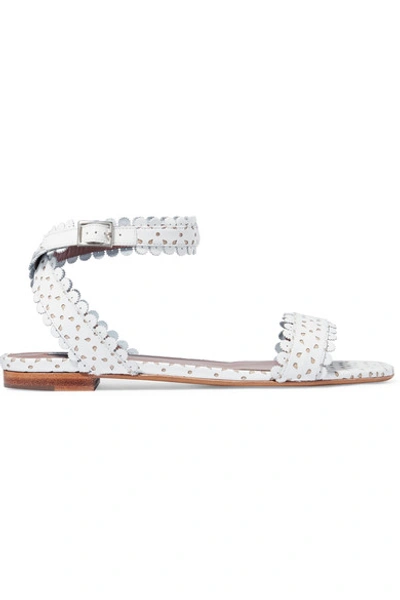 Tabitha Simmons Judy Perforated Leather Sandals In White