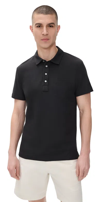 Billy Reid Pensacola Pique Polo Black
