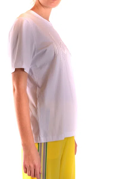 Msgm Tshirt Short Sleeves White In Pink