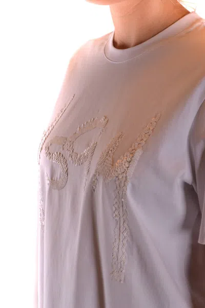 Msgm Tshirt Short Sleeves White In Pink