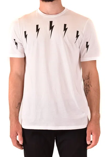 Neil Barrett Multiple Lightning T-shirt White In White