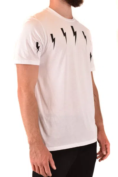 Neil Barrett Multiple Lightning T-shirt White In White