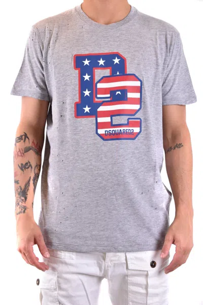 Dsquared2 Logo-print Distressed T-shirt In Gray