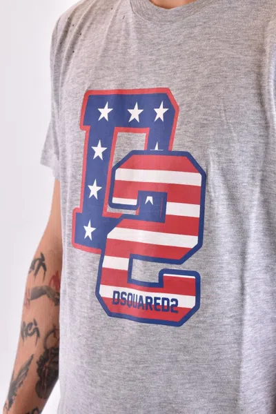 Dsquared2 Logo-print Distressed T-shirt In Gray