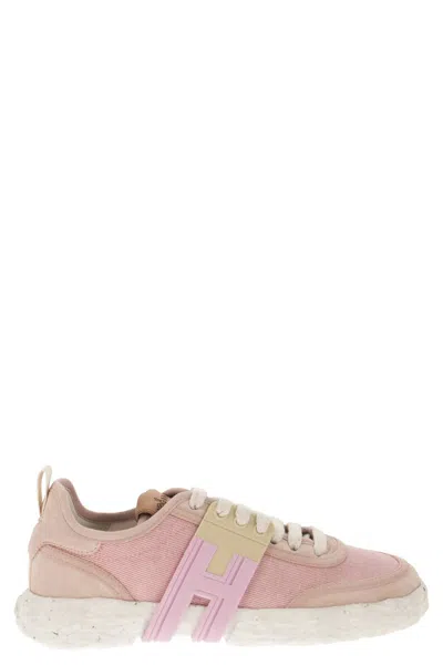 Hogan Rubber Pull Tab Contrast Sneakers In Pink