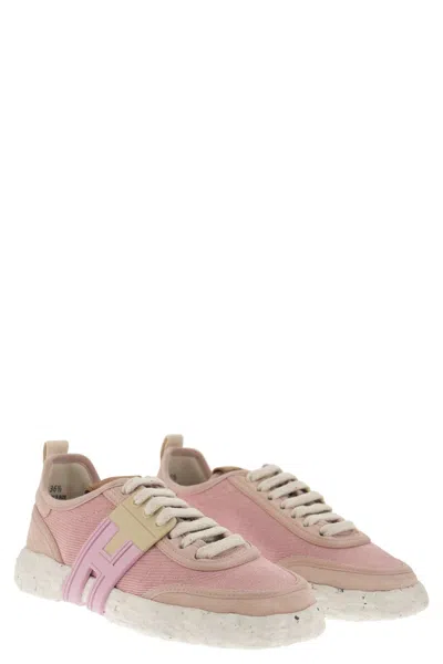 Hogan Rubber Pull Tab Contrast Sneakers In Pink