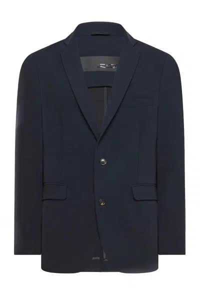 Rrd Midnight Blue Stretch Polyester Blazer In Blue