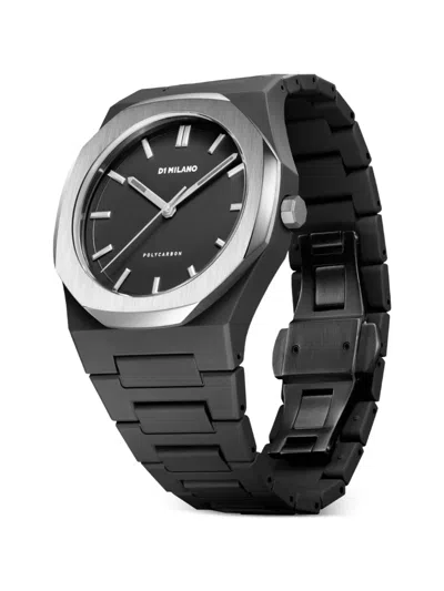 D1 Milano Black Polycarbon Moonglade Polycarbonate Quartz Watch In Silver