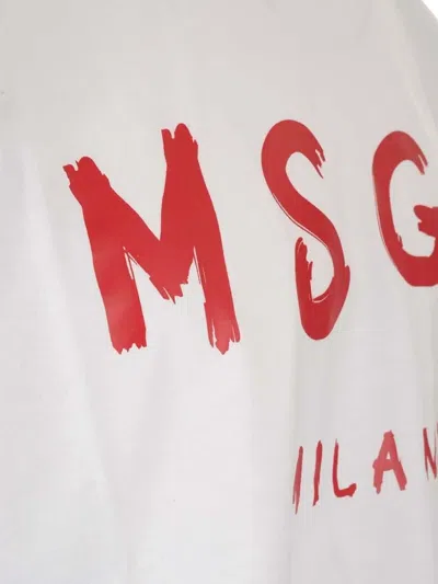 Msgm Milano T-shirt Mit Grafik In White