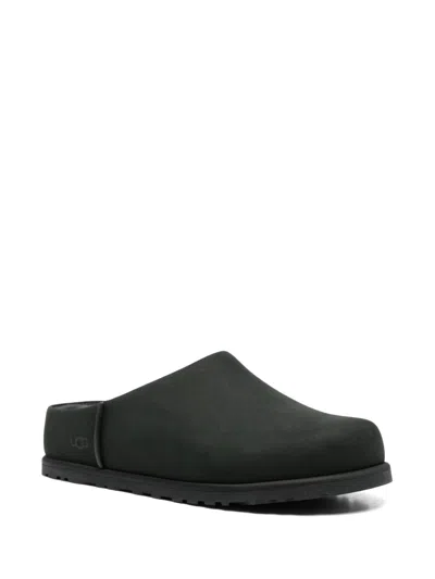 Ugg Round-toe Flat Mules In Black