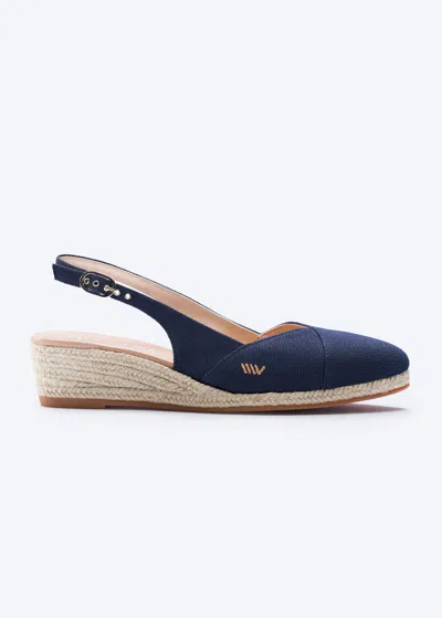 Viscata Premia Canvas Espadrille Wedges In Blue