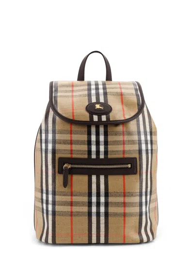 Burberry Highlands Coated Canvas Backpack With Front Logo