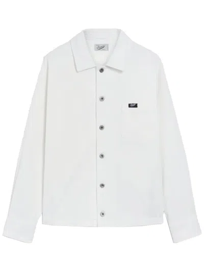 Pence Tommy Button-front Shirt Jacket In White