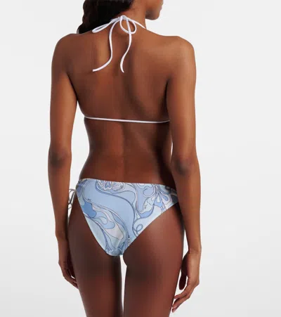 Pucci Orchidee Bikini Top In Blue