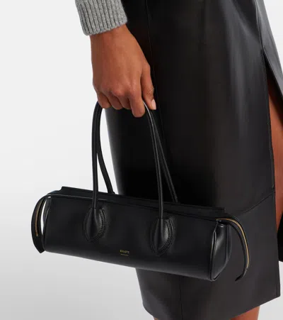 Khaite Donna Tubular Leather Shoulder Bag In Black