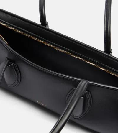 Khaite Donna Tubular Leather Shoulder Bag In Black