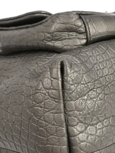 Pre-owned Chanel 2019 Crocodile-embossed Leather Backpack In Gray