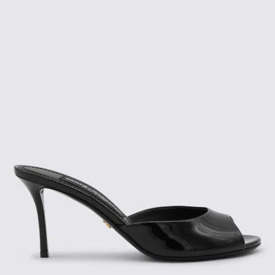 Dolce & Gabbana 75mm Vernice Patent Leather Mule Sandals In Black