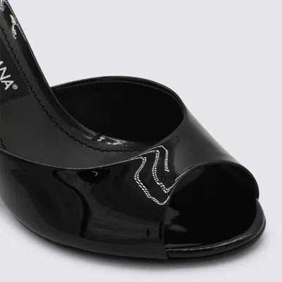 Dolce & Gabbana 75mm Vernice Patent Leather Mule Sandals In Black
