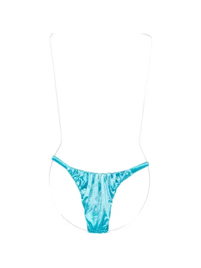 Isa Boulder Scrunch Bikini Bottom In Blue
