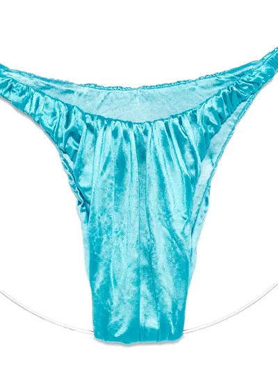 Isa Boulder Scrunch Bikini Bottom In Blue