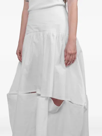 Séfr 티어드 컷아웃 스커트 In White