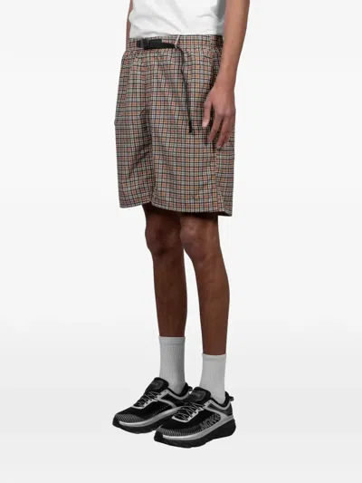 Gramicci 벨트 체크 쇼츠 In Brown