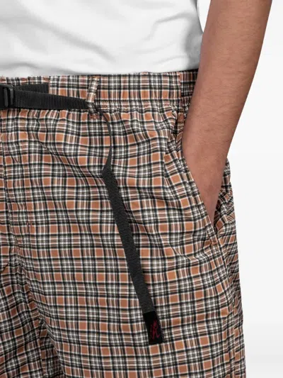 Gramicci 벨트 체크 쇼츠 In Brown
