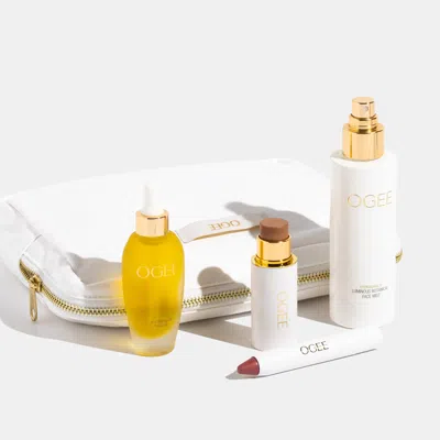 Ogee Dew Kit Including Face Mist, Face Oil, Bronze Stick And Tinted Sculpted Lip Oil 30ml By  Organic In Transparent