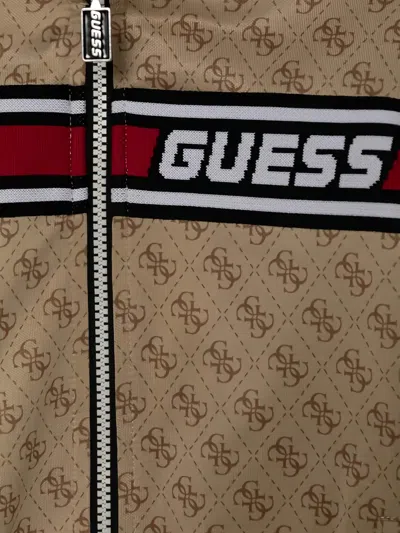 Guess Monogram Zip-up Jacket In Neutral