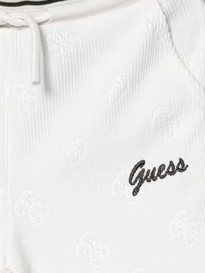 Guess Logo Drawstring Track Pants In White