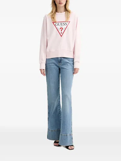 Guess Usa Logo-detail Sweatshirt In Pink