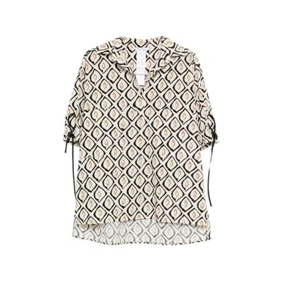 Max Mara Oversized Printed Poplin Shirt In Multi