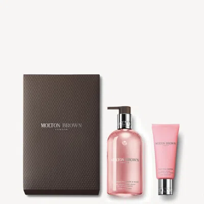 Molton Brown Delicious Rhubarb & Rose Hand Care Duo Gift Set In Transparent