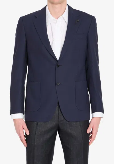 Lardini Virgin Wool Jacket Regular Fit In Blue