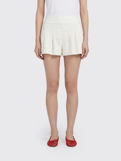 Isabel Marant Cybila Pintucked Cotton Shorts In Neutral