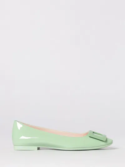 Roger Vivier U Look Patent Leather Ballerinas In Green