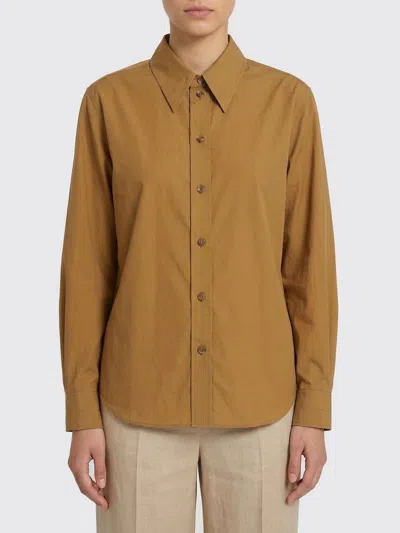 Lemaire Light Brown Regular Solid Shirt In Brown