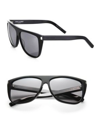 Shop Saint Laurent Sl1 59mm Oversize Flattop Unisex Sunglasses In Na