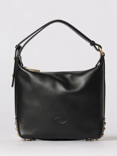Tod's Metal Dots Mini Leather Shoulder Bag In Black