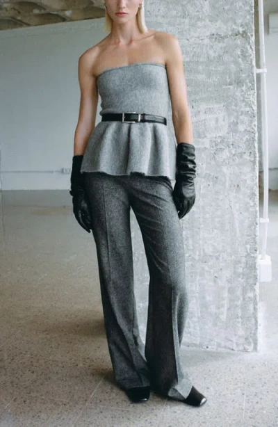 Mango Marbled Wool-blend Suit Pants In Black