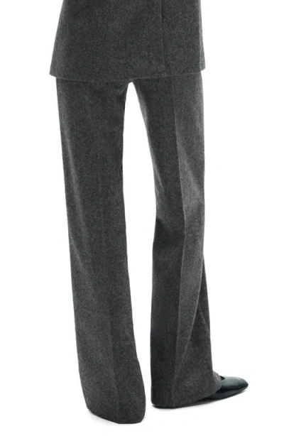 Mango Marbled Wool-blend Suit Pants In Black