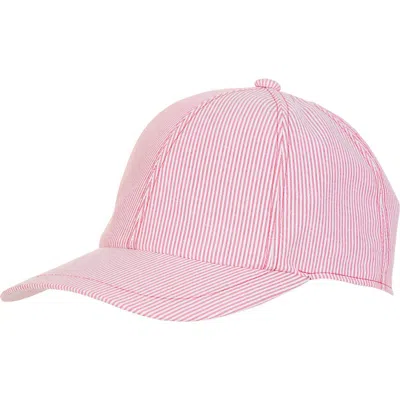 Bruno Magli Stripe Baseball Cap In Red