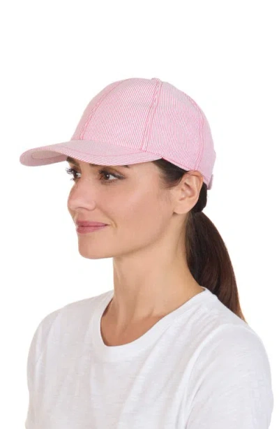 Bruno Magli Stripe Baseball Cap In Red